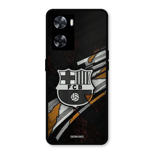 Black FCB Logo Oppo A57 2022 Mobile Back Cover - Sports PrintShield Case