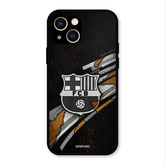 Black FCB Logo  iPhone 13 Mobile Back Cover - Sports PrintShield Case