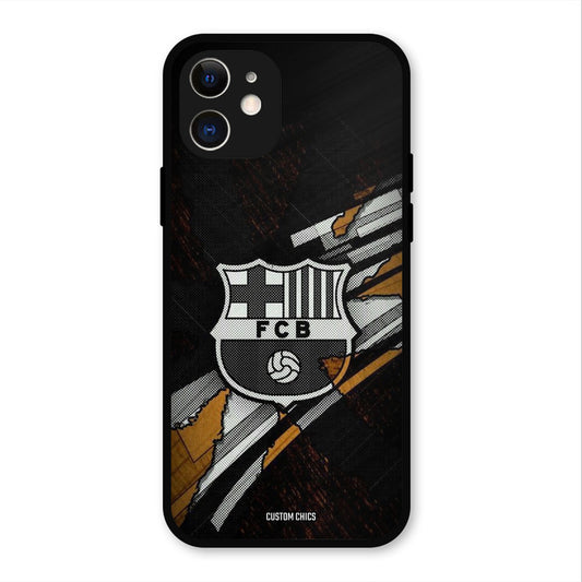 Black FCB Logo  iPhone 12 Mobile Back Cover - Sports PrintShield Case