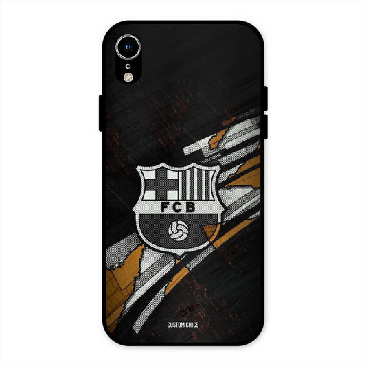 Black FCB Logo iPhone XR Mobile Back Cover - Sports PrintShield Case