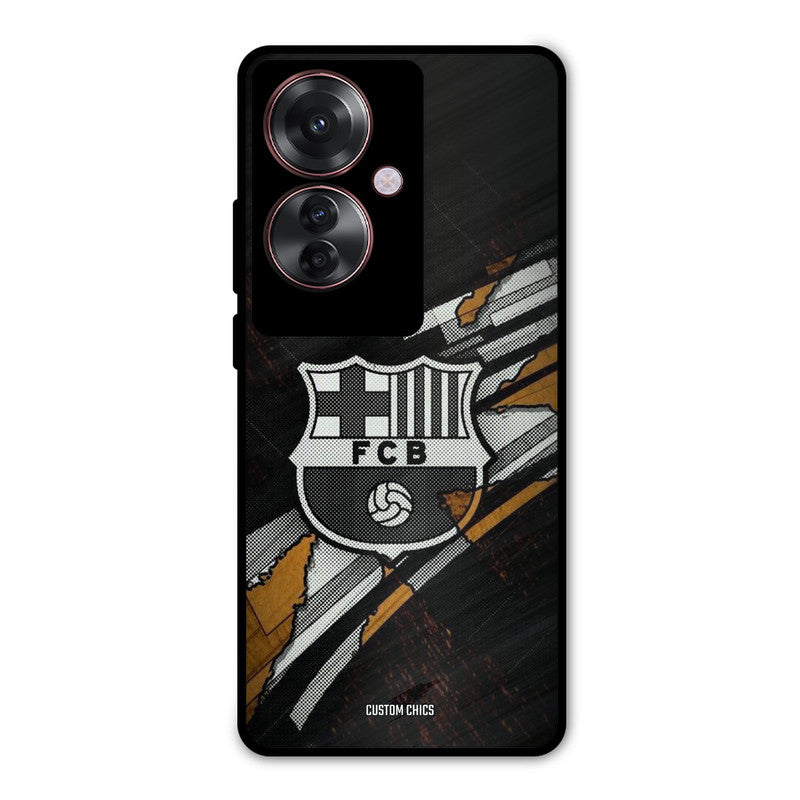 Black FCB Logo Oppo F25 Pro Mobile Back Cover - Sports PrintShield Case