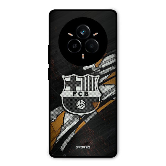 Black FCB Logo Realme 14 Pro Plus Mobile Back Cover - Sports PrintShield Case