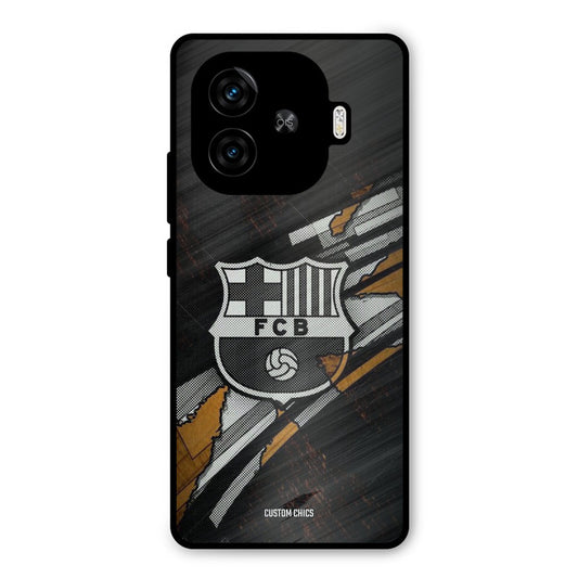 Black FCB Logo iQoo Neo 10R Mobile Back Cover - Sports PrintShield Case