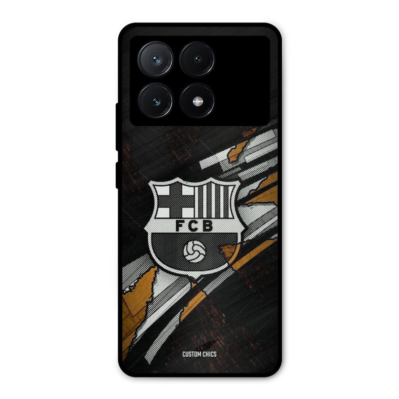 Black FCB Logo Poco X6 Pro Mobile Back Cover - Sports PrintShield Case