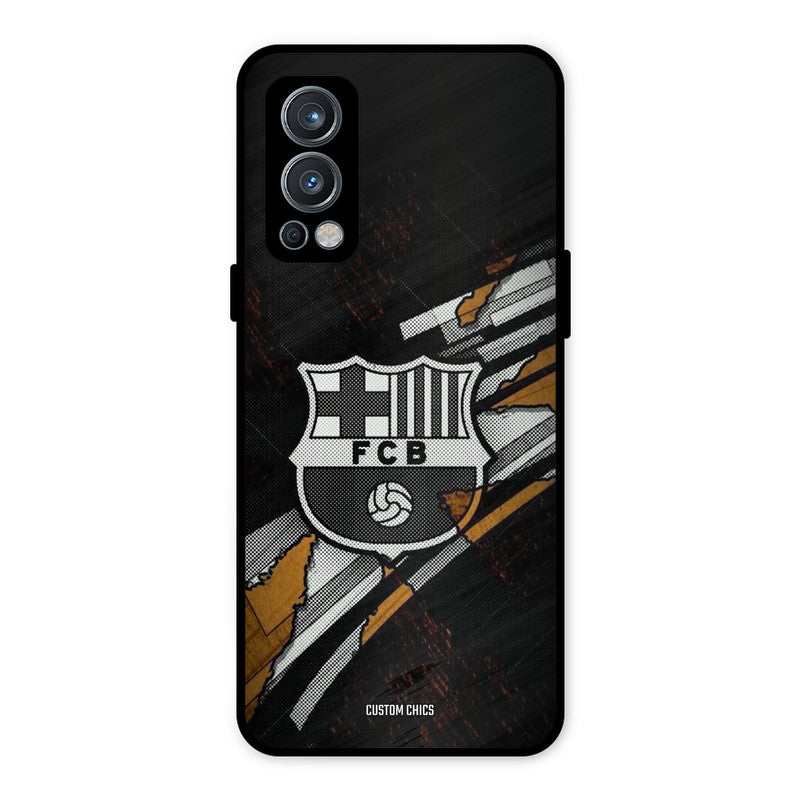Black FCB Logo OnePlus Nord 2 5G Mobile Back Cover - Sports PrintShield Case