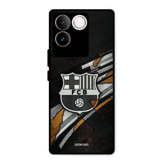 Black FCB Logo Vivo T2 Pro Mobile Back Cover - Sports PrintShield Case