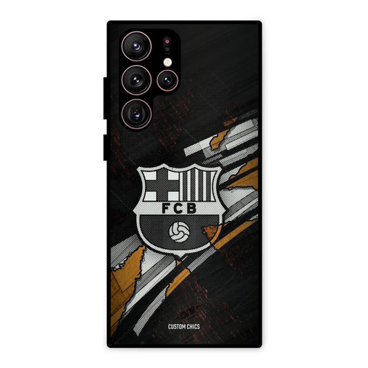 Black FCB Logo Samsung Galaxy S22 Ultra Mobile Back Cover - Sports PrintShield Case