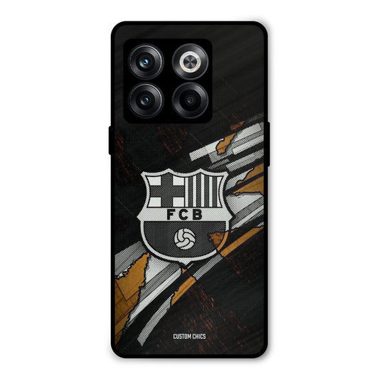 Black FCB Logo Oneplus 10T Mobile Back Cover - Sports PrintShield Case