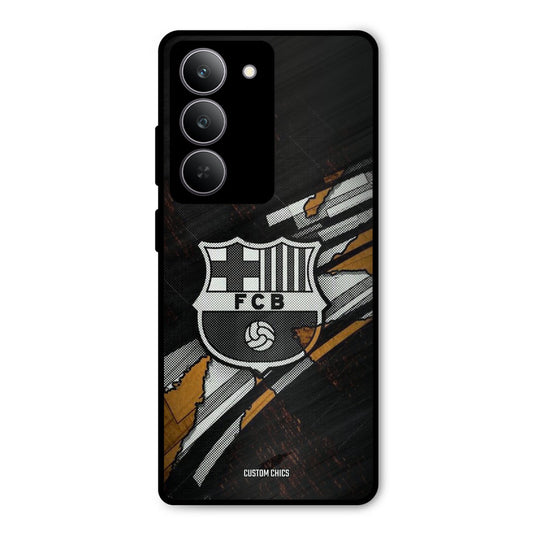 Black FCB Logo Realme 14x Mobile Back Cover - Sports PrintShield Case