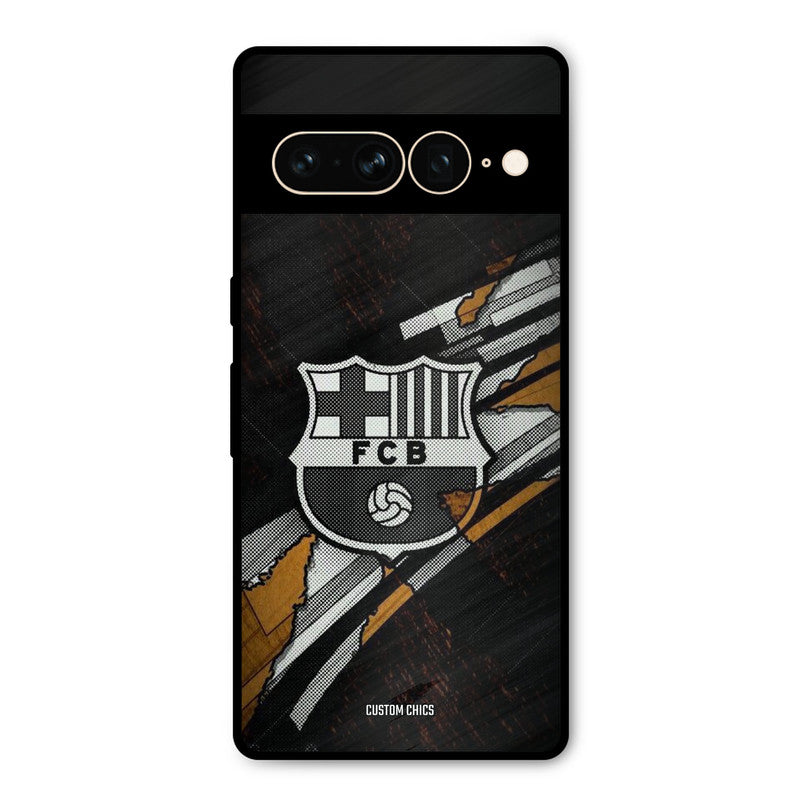 Black FCB Logo Google Pixel 7 Pro Mobile Back Cover - Sports PrintShield Case