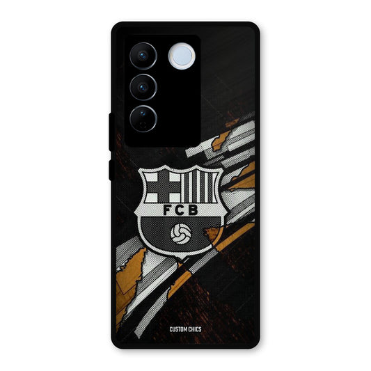 Black FCB Logo Vivo V27 Pro Mobile Back Cover - Sports PrintShield Case