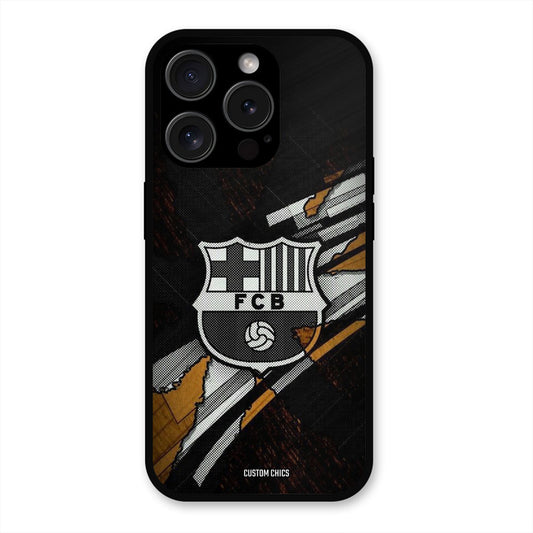 Black FCB Logo  iPhone 15 Pro Max Mobile Back Cover - Sports PrintShield Case