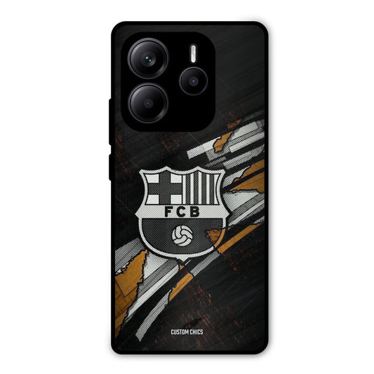Black FCB Logo Redmi Note 14 Mobile Back Cover - Sports PrintShield Case