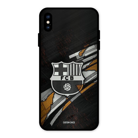 Black FCB Logo iPhone XS Max Mobile Back Cover - Sports PrintShield Case