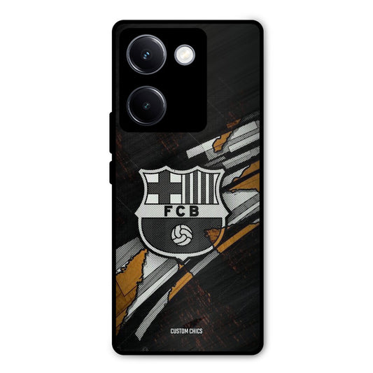 Black FCB Logo Vivo Y300 Plus Mobile Back Cover - Sports PrintShield Case