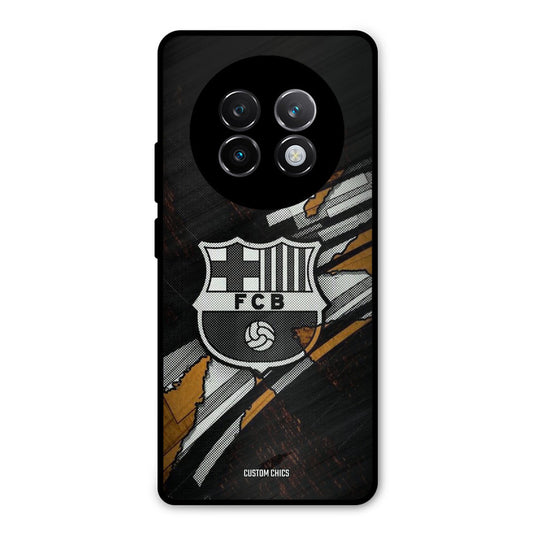 Black FCB Logo Realme 13 Plus Mobile Back Cover - Sports PrintShield Case