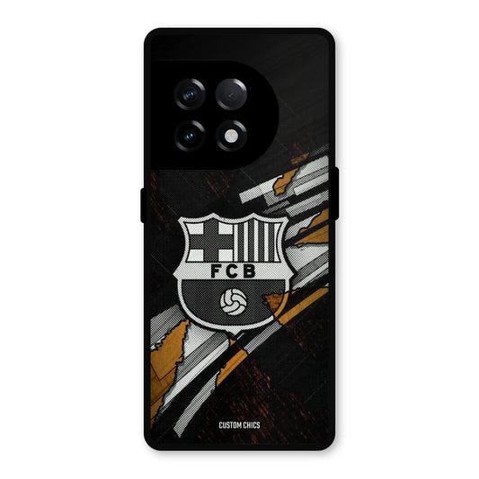 Black FCB Logo OnePlus 11R Mobile Back Cover - Sports PrintShield Case