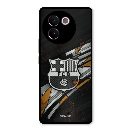 Black FCB Logo Vivo V30e Mobile Back Cover - Sports PrintShield Case