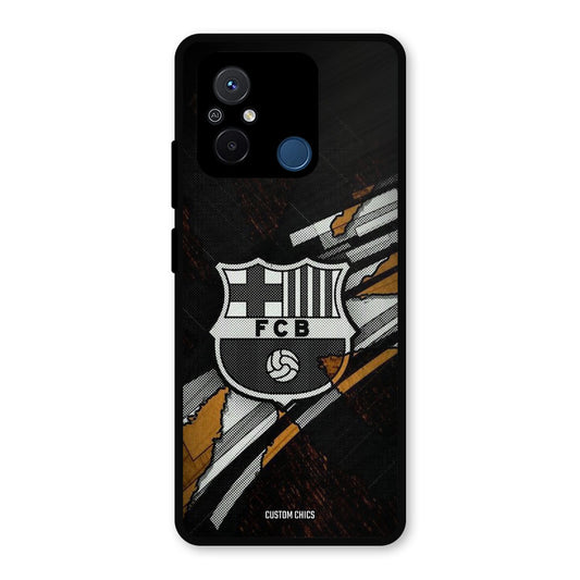 Black FCB Logo Redmi 12c Mobile Back Cover - Sports PrintShield Case