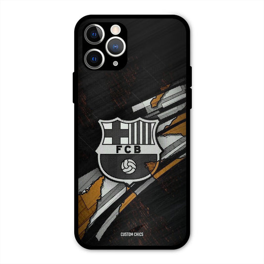 Black FCB Logo  iPhone 11 Pro Mobile Back Cover - Sports PrintShield Case