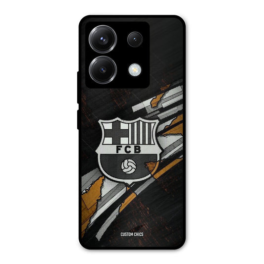 Black FCB Logo Poco X6 Mobile Back Cover - Sports PrintShield Case
