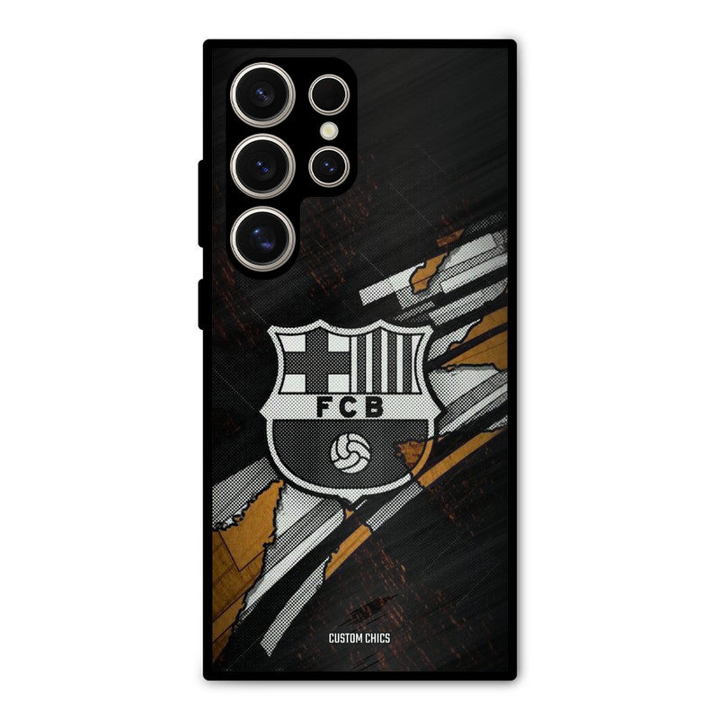 Black FCB Logo Samsung Galaxy S24 Ultra Mobile Back Cover - Sports PrintShield Case