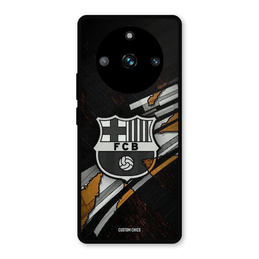 Black FCB Logo Realme 11 Pro Plus Mobile Back Cover - Sports PrintShield Case