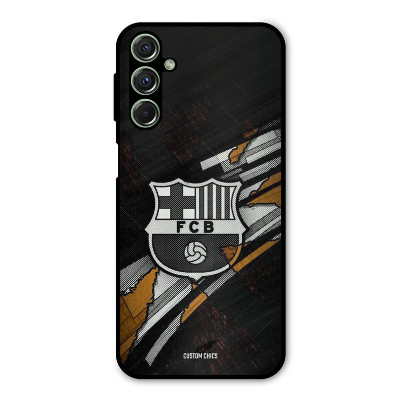 Black FCB Logo Samsung Galaxy M34 Mobile Back Cover - Sports PrintShield Case