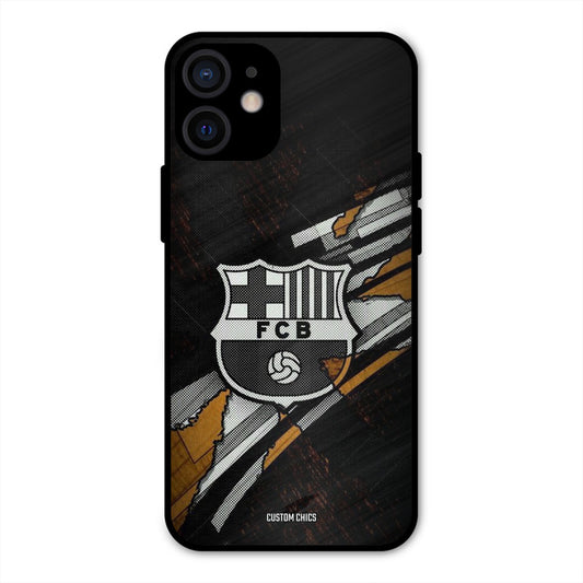 Black FCB Logo iPhone 12 Mini Mobile Back Cover - Sports PrintShield Case