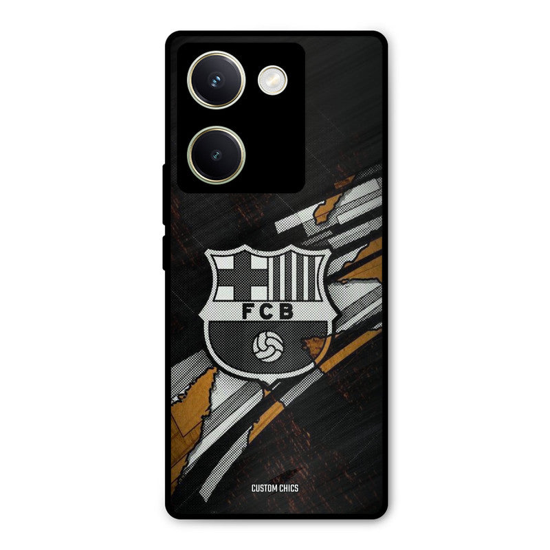 Black FCB Logo Vivo Y200 Pro Mobile Back Cover - Sports PrintShield Case
