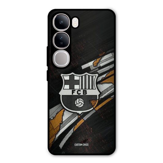 Black FCB Logo Vivo Y300 Mobile Back Cover - Sports PrintShield Case