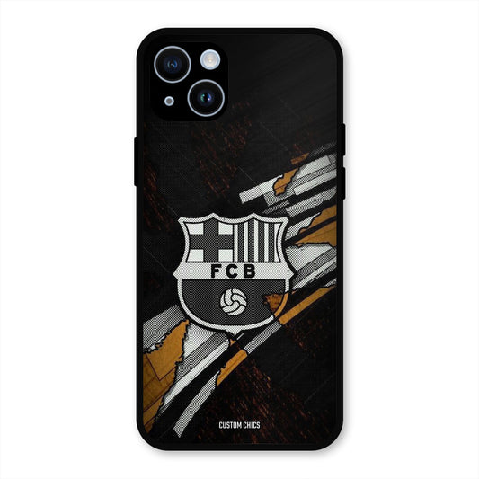Black FCB Logo  iPhone 14 Mobile Back Cover - Sports PrintShield Case