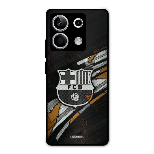Black FCB Logo Redmi Note 13 5G Mobile Back Cover - Sports PrintShield Case