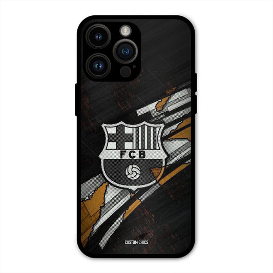 Black FCB Logo  iPhone 14 Pro Max Mobile Back Cover - Sports PrintShield Case