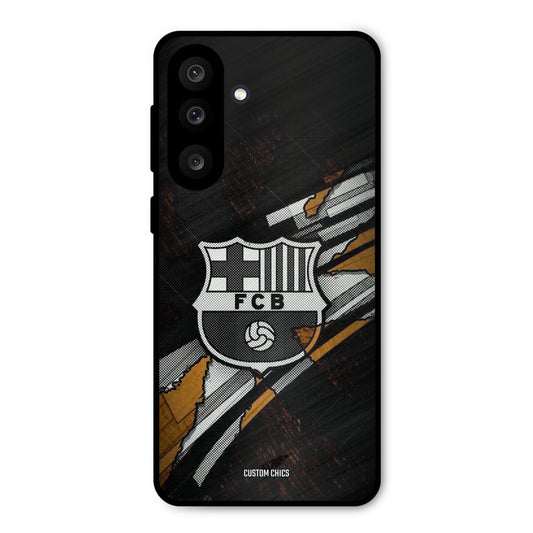 Black FCB Logo Samsung Galaxy M56 Mobile Back Cover - Sports PrintShield Case