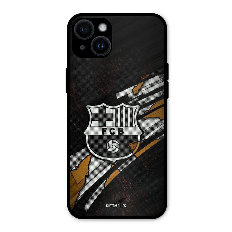 Black FCB Logo  iPhone 14 Plus Mobile Back Cover - Sports PrintShield Case