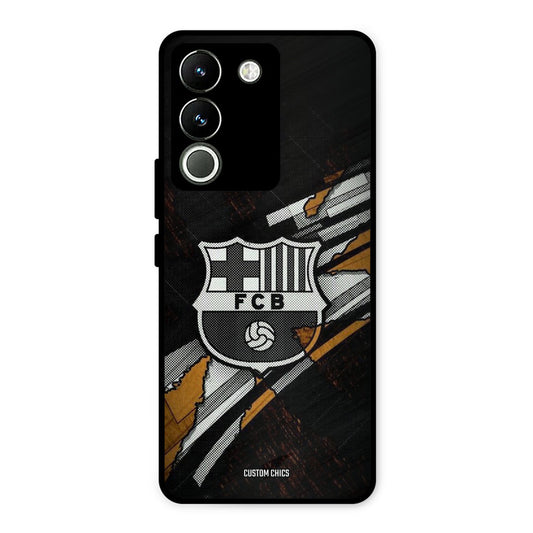 Black FCB Logo Vivo Y200 Mobile Back Cover - Sports PrintShield Case