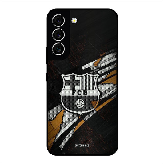 Black FCB Logo Samsung Galaxy S22 Mobile Back Cover - Sports PrintShield Case