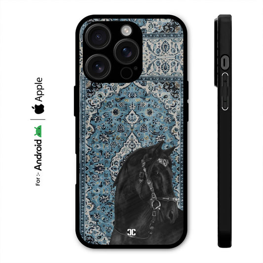 Black Horse Pashmina Case – Premium PrintShield Mobile Cover