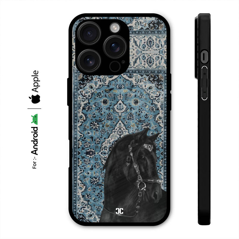 Black Horse Pashmina Case – Premium PrintShield Mobile Cover