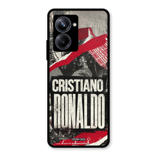 Black Paper Art Ronaldo Realme 10 Pro Mobile Back Cover - Sports PrintShield Case