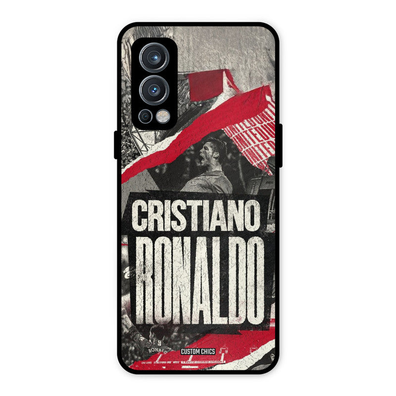 Black Paper Art Ronaldo OnePlus Nord 2 5G Mobile Back Cover - Sports PrintShield Case