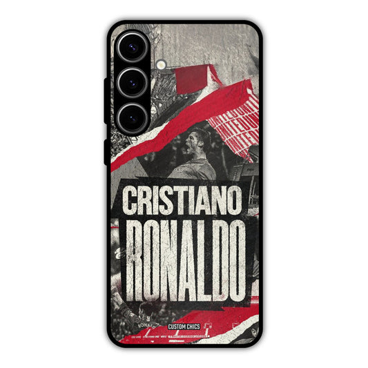 Black Paper Art Ronaldo Samsung Galaxy S24 Plus Mobile Back Cover - Sports PrintShield Case