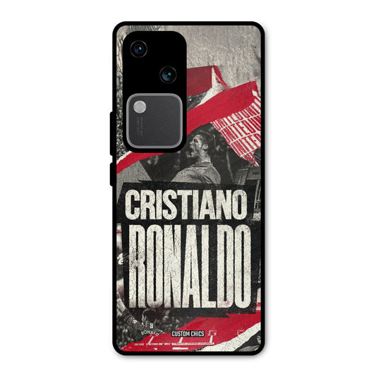 Black Paper Art Ronaldo Vivo V30 Mobile Back Cover - Sports PrintShield Case