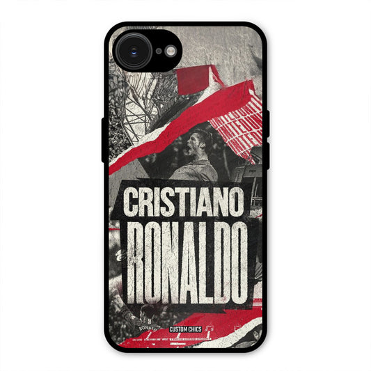 Black Paper Art Ronaldo iPhone 16e Mobile Back Cover - Sports PrintShield Case