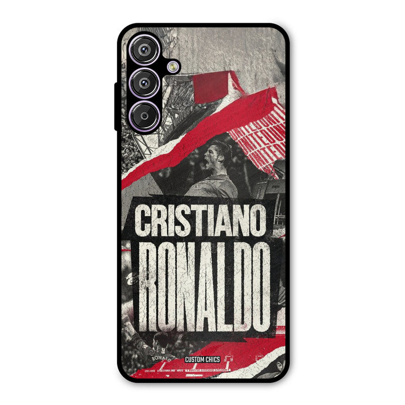 Black Paper Art Ronaldo Samsung Galaxy M15 Mobile Back Cover - Sports PrintShield Case