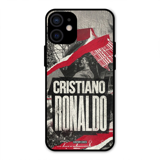 Black Paper Art Ronaldo iPhone 12 Mini Mobile Back Cover - Sports PrintShield Case