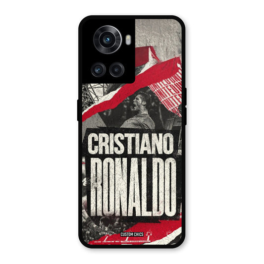 Black Paper Art Ronaldo OnePlus 10R Mobile Back Cover - Sports PrintShield Case