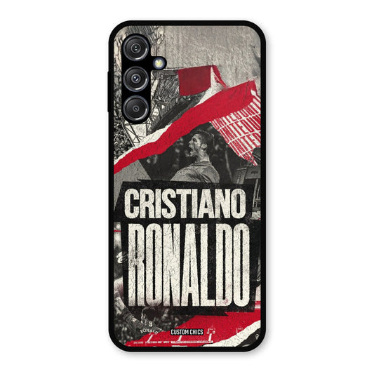 Black Paper Art Ronaldo Samsung Galaxy M34 5G Mobile Back Cover - Sports PrintShield Case