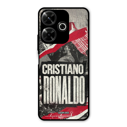 Black Paper Art Ronaldo Redmi 13 5G Mobile Back Cover - Sports PrintShield Case